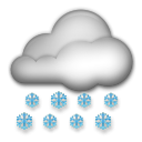 Cómo se ve el emoji Nube con nieve en Lg.