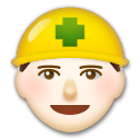 Cómo se ve el emoji Profesional de la construcción: tono de piel claro en Lg.