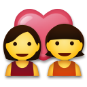 Cómo se ve el emoji Pareja enamorada: mujer y mujer en Lg.