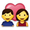 Cómo se ve el emoji Pareja enamorada en Lg.