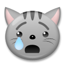 Cómo se ve el emoji Gato llorando en Lg.