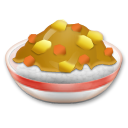 Cómo se ve el emoji Arroz con curry en Lg.