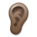 Cómo se ve el emoji Oreja: tono de piel oscuro en Lg.