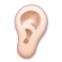 Cómo se ve el emoji Oreja: tono de piel claro en Lg.