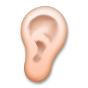 Cómo se ve el emoji Oreja: tono de piel claro medio en Lg.