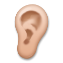 Cómo se ve el emoji Oreja: tono de piel medio en Lg.