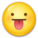 Cómo se ve el emoji Cara sacando la lengua en Lg.