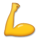 Cómo se ve el emoji Bíceps flexionado en Lg.