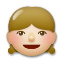 Cómo se ve el emoji Niña: tono de piel claro medio en Lg.