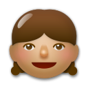 Cómo se ve el emoji Niña: tono de piel medio en Lg.