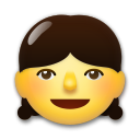 Cómo se ve el emoji Niña en Lg.