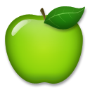 Cómo se ve el emoji Manzana verde en Lg.