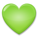 Cómo se ve el emoji Corazón verde en Lg.