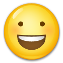 Cómo se ve el emoji Cara sonriendo con ojos grandes en Lg.