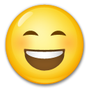 Cómo se ve el emoji Cara sonriendo con ojos sonrientes en Lg.