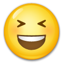 Cómo se ve el emoji Cara sonriendo con los ojos cerrados en Lg.