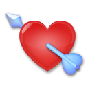 Cómo se ve el emoji Corazón con flecha en Lg.