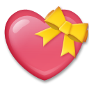 Cómo se ve el emoji Corazón con lazo en Lg.