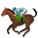 Cómo se ve el emoji Carrera de caballos: tono de piel claro en Lg.