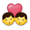 Cómo se ve el emoji Beso: hombre y hombre en Lg.