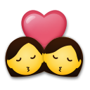 Cómo se ve el emoji Beso: mujer y mujer en Lg.