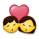 Cómo se ve el emoji Beso en Lg.