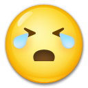 Cómo se ve el emoji Cara llorando fuerte en Lg.