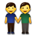 Cómo se ve el emoji Hombres de la mano en Lg.