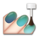 Cómo se ve el emoji Pintarse las uñas: tono de piel claro medio en Lg.