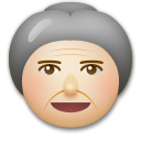 Cómo se ve el emoji Anciana: tono de piel claro medio en Lg.