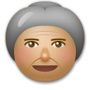 Cómo se ve el emoji Anciana: tono de piel medio en Lg.