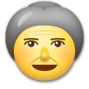 Cómo se ve el emoji Anciana en Lg.