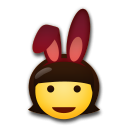 Cómo se ve el emoji Personas con orejas de conejo en Lg.