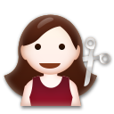 Cómo se ve el emoji Persona cortándose el pelo: tono de piel claro en Lg.