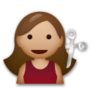 Cómo se ve el emoji Persona cortándose el pelo: tono de piel medio en Lg.