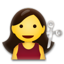 Cómo se ve el emoji Persona cortándose el pelo en Lg.