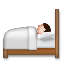 Cómo se ve el emoji Persona en la cama en Lg.