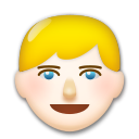 Cómo se ve el emoji Persona adulta rubia: tono de piel claro en Lg.