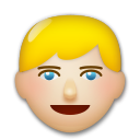 Cómo se ve el emoji Persona adulta rubia: tono de piel claro medio en Lg.