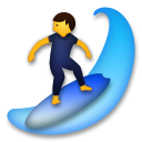 Cómo se ve el emoji Persona haciendo surf en Lg.