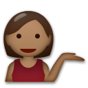 Cómo se ve el emoji Persona de mostrador de información: tono de piel oscuro medio en Lg.