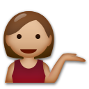 Cómo se ve el emoji Persona de mostrador de información: tono de piel medio en Lg.