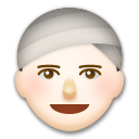 Cómo se ve el emoji Persona con turbante: tono de piel claro en Lg.