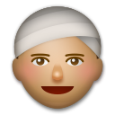 Cómo se ve el emoji Persona con turbante: tono de piel medio en Lg.