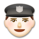 Cómo se ve el emoji Agente de policía: tono de piel claro en Lg.