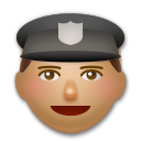 Cómo se ve el emoji Agente de policía: tono de piel medio en Lg.