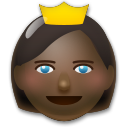 Cómo se ve el emoji Princesa: tono de piel oscuro en Lg.