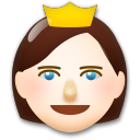 Cómo se ve el emoji Princesa: tono de piel claro en Lg.