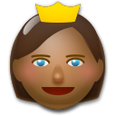 Cómo se ve el emoji Princesa: tono de piel oscuro medio en Lg.