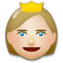 Cómo se ve el emoji Princesa: tono de piel claro medio en Lg.